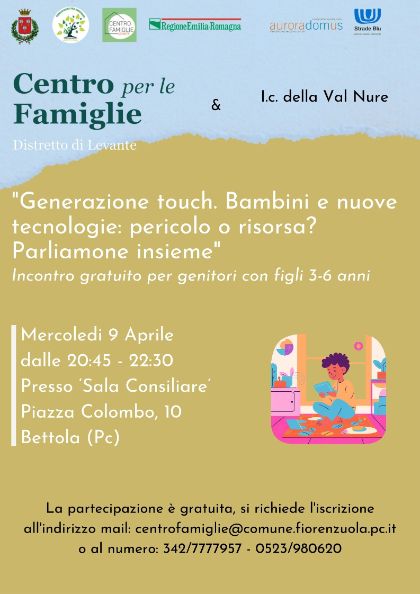 Generazione touch. Bambini e nuove tecnologie: pericolo o risorsa. Parliamone insieme.